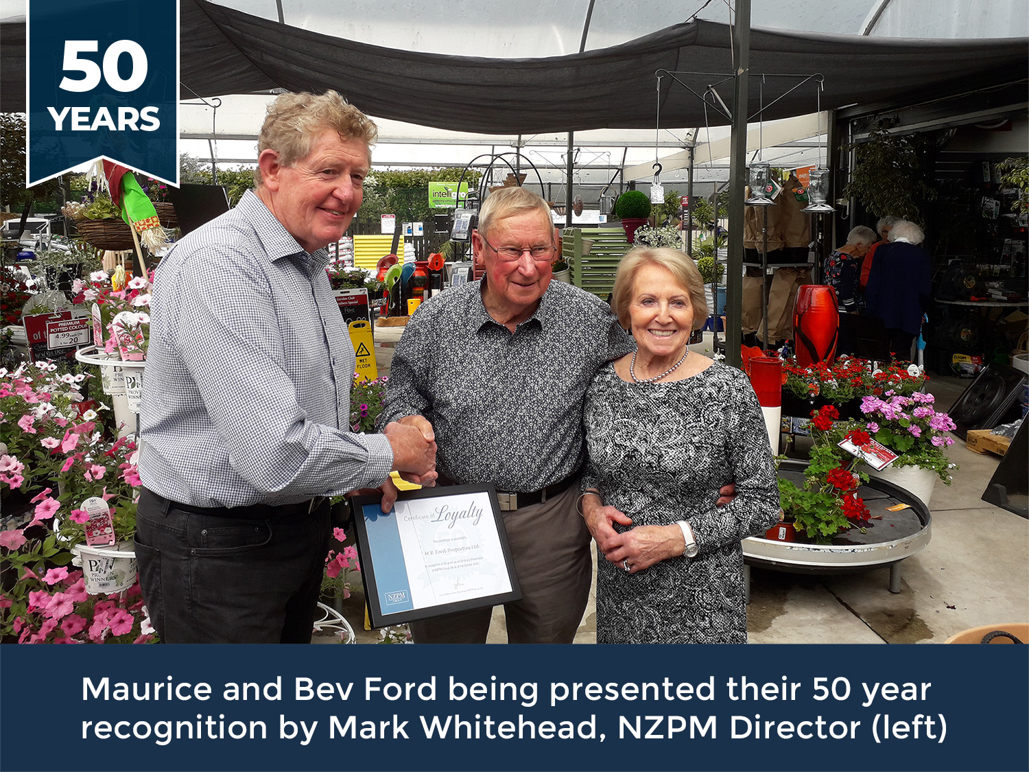 Maurice and Bev Ford - 50 year recognition